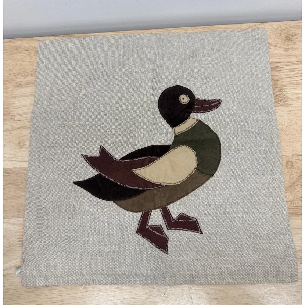 Grassauer Schürzenstube German Mallard Duck Applique Cotton Pillow Cover #60